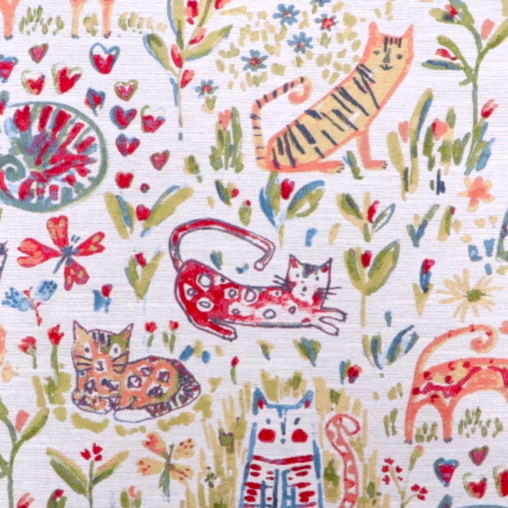 Colorful Cat tapestry embroidered upholstery fabric- brand new